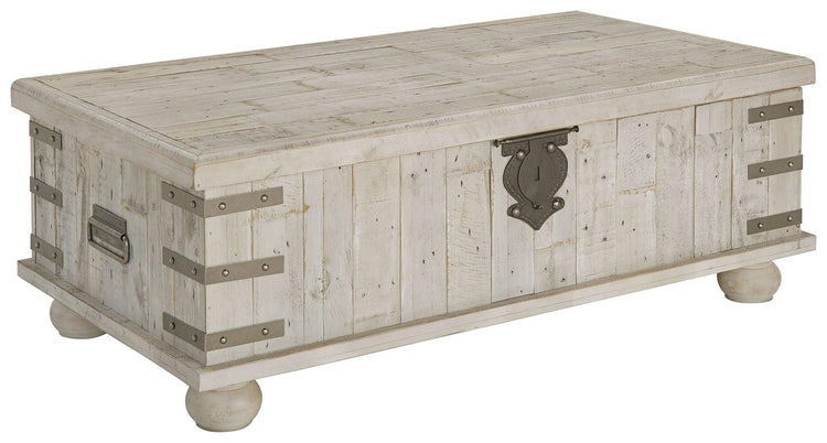 Ashley Furniture - Carynhurst - White Wash Gray - Lift Top Cocktail Table - 5th Avenue Furniture