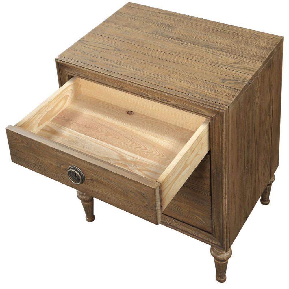 ACME - Inverness - Nightstand - Reclaimed Oak - 28" - 5th Avenue Furniture