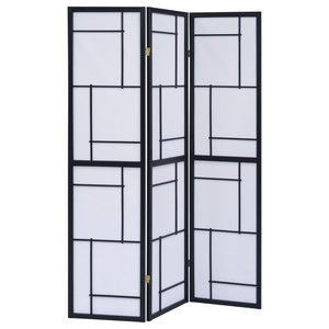 CoasterEveryday - Damis - 3-Panel Folding Floor Screen - Black And White - 5th Avenue Furniture