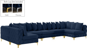 Meridian Furniture - Tremblay - Modular Sectional 7 Piece - Navy - Fabric - 5th Avenue Furniture