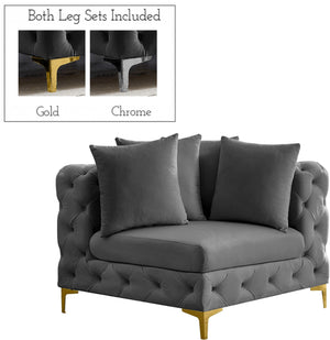 Meridian Furniture - Tremblay - Corner Chair - Gray - 5th Avenue Furniture