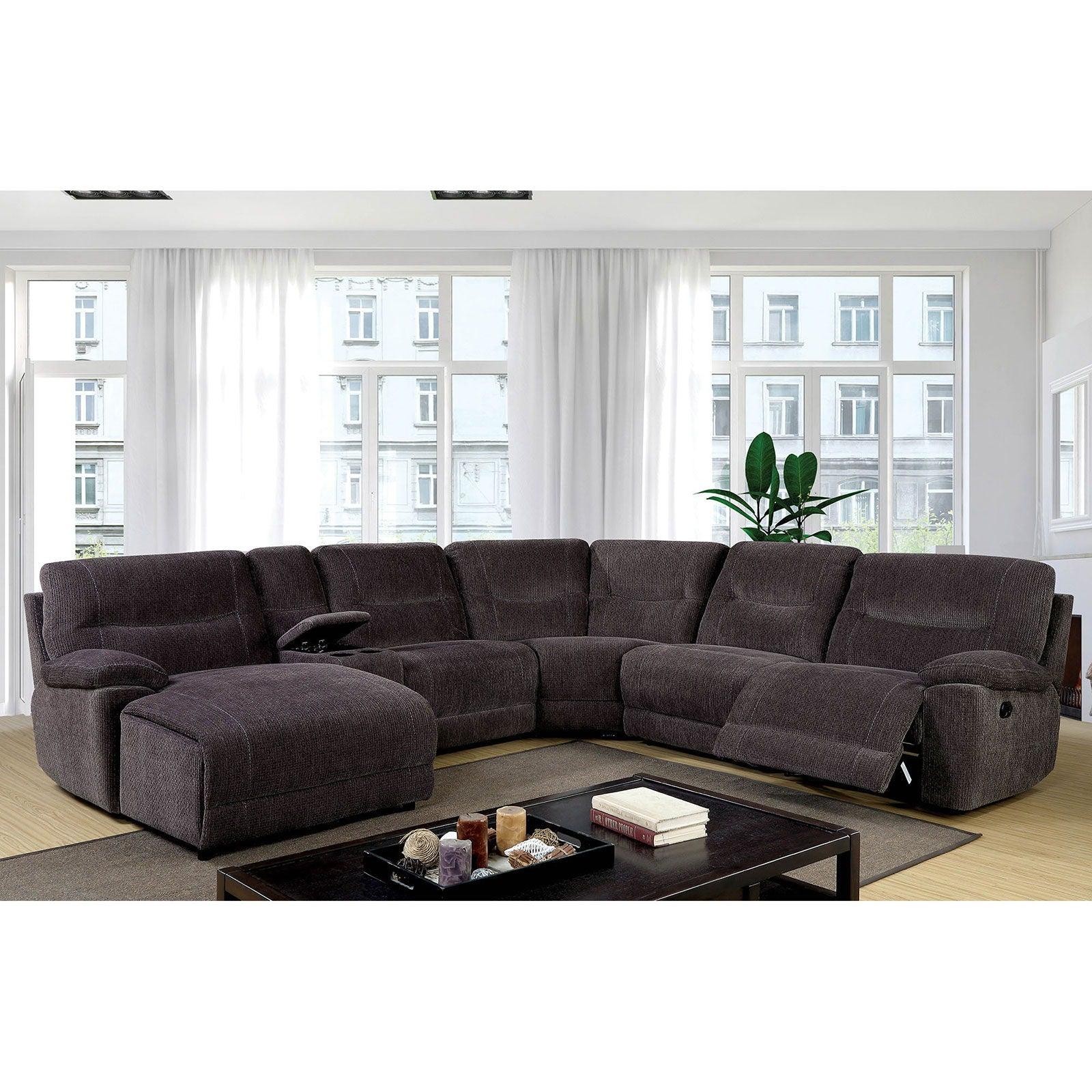 Furniture of America - Zuben - Sectional With Console - Gray - 5th Avenue Furniture