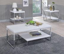 Steve Silver Furniture - Lucia - 3 Piece Table Set - White - 5th Avenue Furniture