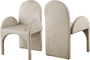 Meridian Furniture - Summer - Dining Arm Chair (Set of 2) - Stone - 5th Avenue Furniture