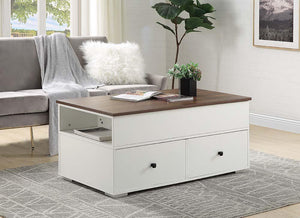 ACME - Readen - Coffee Table - White & Walnut Finish - 5th Avenue Furniture