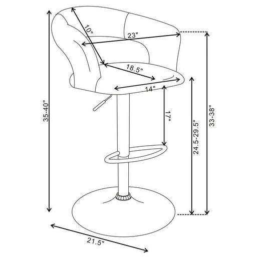 CoasterEveryday - Barraza - Round Back 29″ Adjustable Height Bar Stool - 5th Avenue Furniture