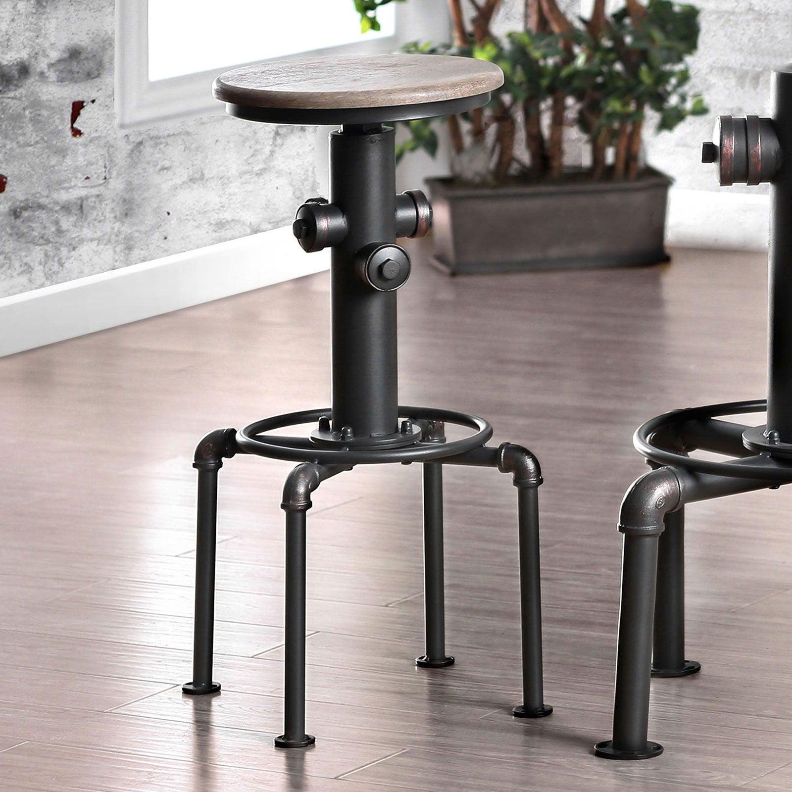 Furniture of America - Foskey - Bar Stool (Set of 2) - Antique Black / Natural Tone - 5th Avenue Furniture