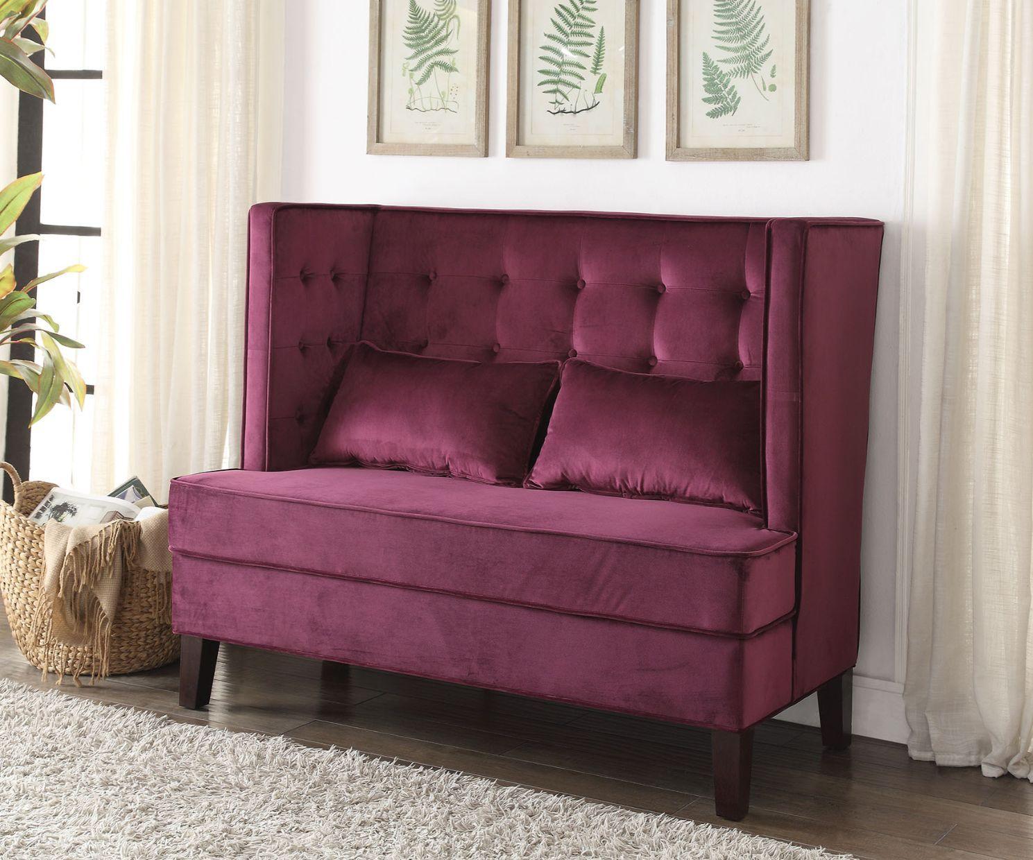 ACME - Olesia Settee - Magenta - Fabric - 5th Avenue Furniture