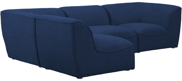 Meridian Furniture - Miramar - Modular Sectional 4 Piece - Navy - 5th Avenue Furniture