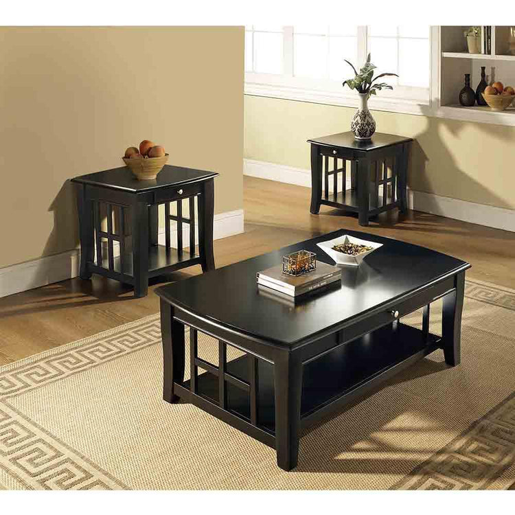 Steve Silver Furniture - Cassidy - 3 Piece Table Set - Black - 5th Avenue Furniture