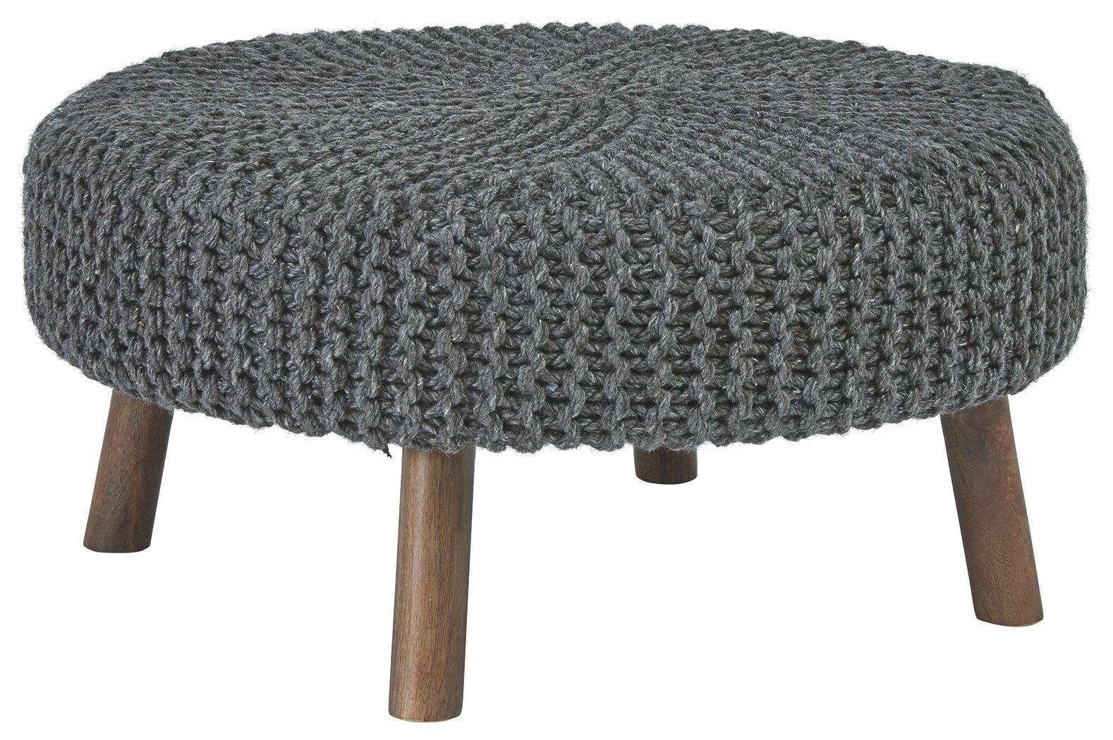 Ashley Furniture - Jassmyn - Charcoal - Oversized Accent Ottoman - 5th Avenue Furniture