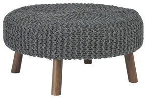 Ashley Furniture - Jassmyn - Charcoal - Oversized Accent Ottoman - 5th Avenue Furniture