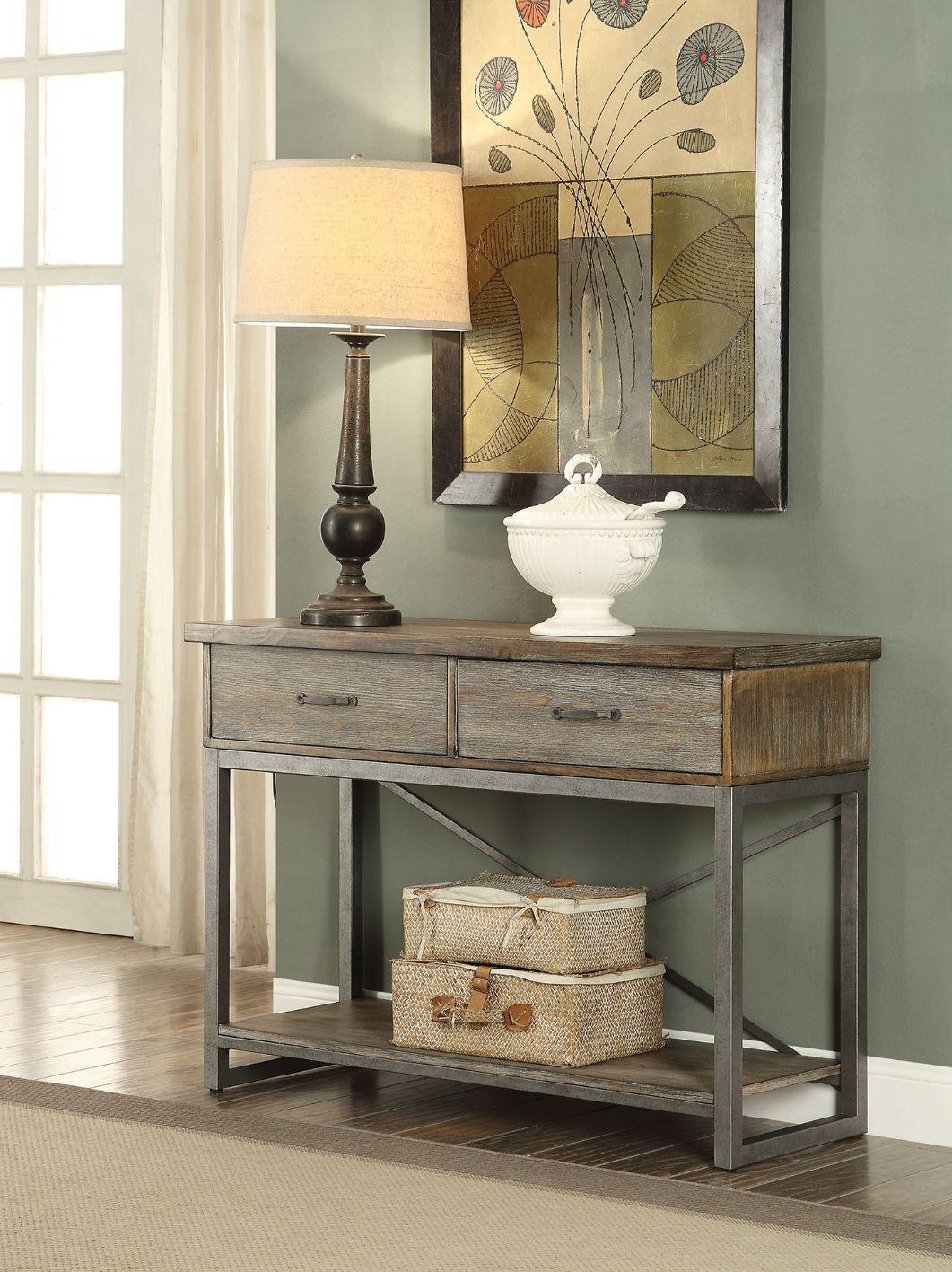 ACME - Lazarus - Server - Weathered Oak & Antique Silver - 5th Avenue Furniture