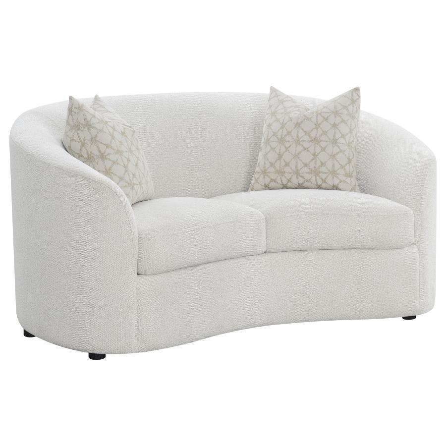 CoasterEssence - Rainn - Upholstered Tight Back Loveseat - Latte - 5th Avenue Furniture