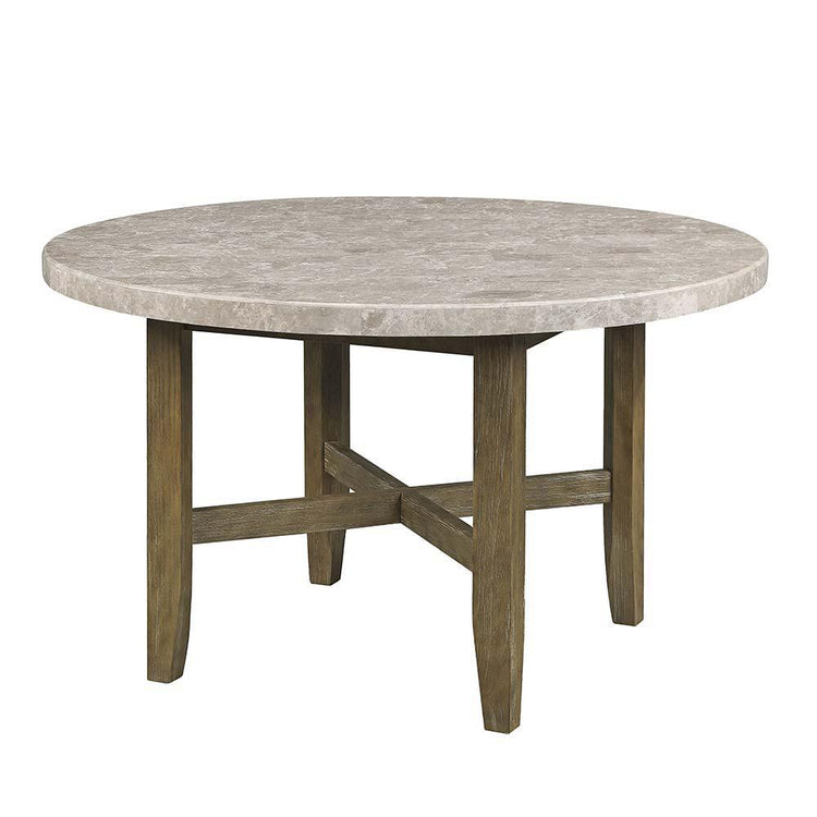 ACME - Karsen - Dining Table - Marble & Rustic Oak Finish - 5th Avenue Furniture