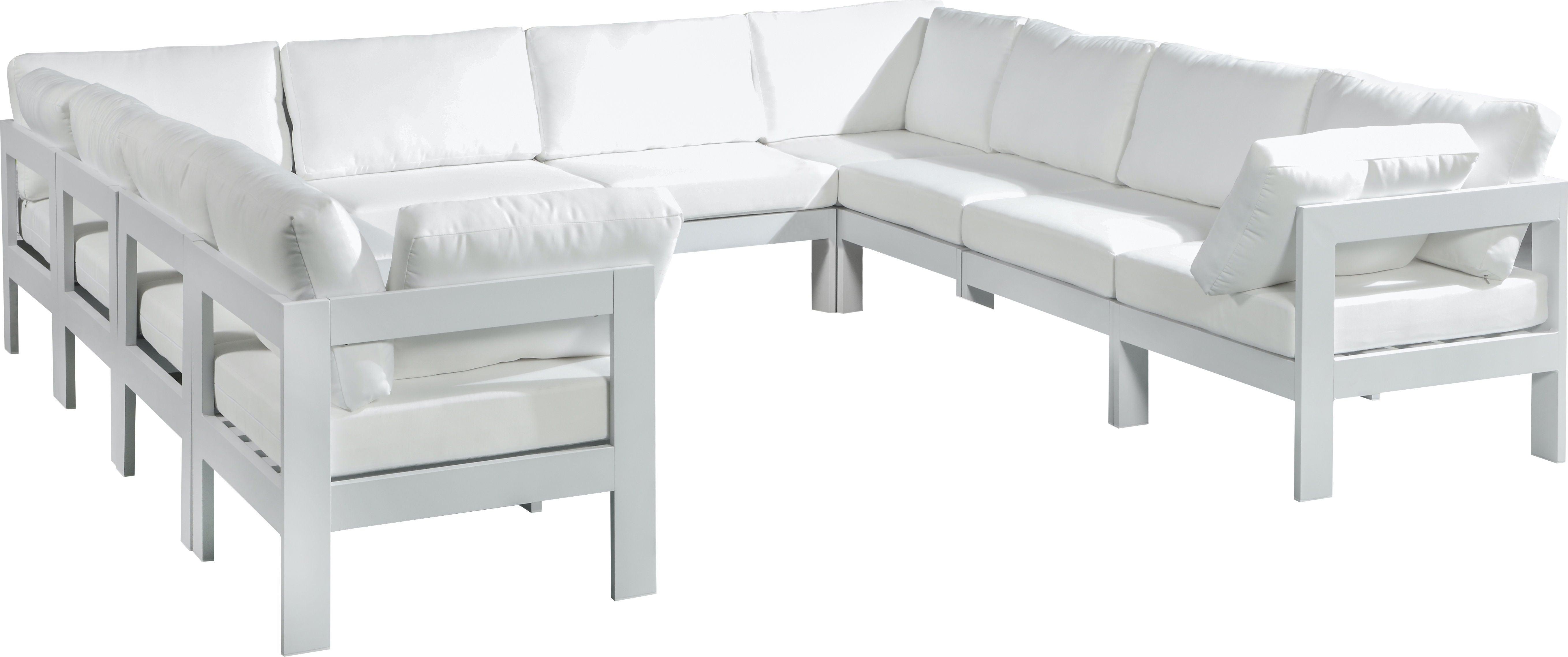 Meridian Furniture - Nizuc - Outdoor Patio Modular Sectional 10 Piece - White - Fabric - 5th Avenue Furniture
