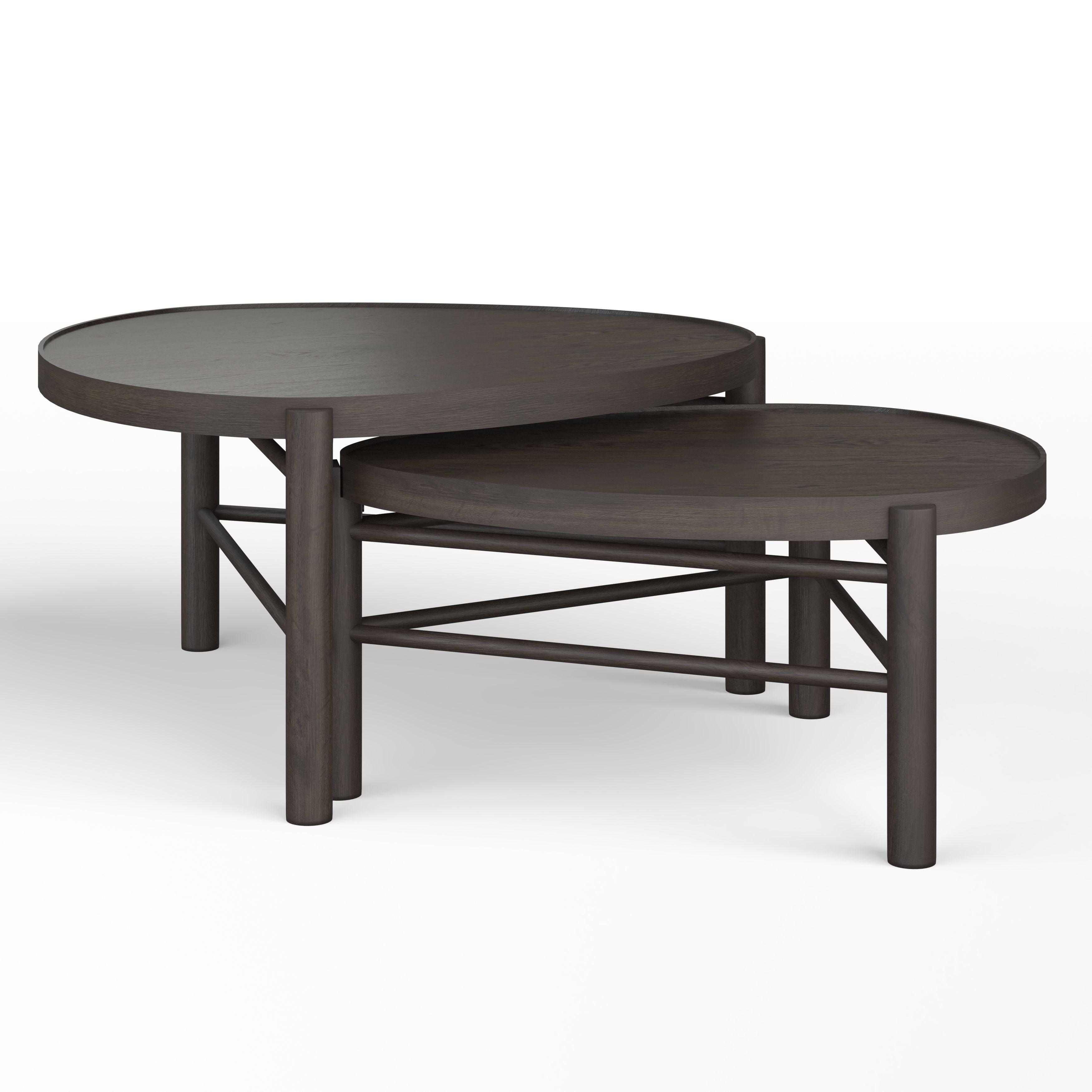 Magnussen Furniture - Hadleigh Black - Shaped Nesting Cocktail Table - Coffee Bean - 5th Avenue Furniture