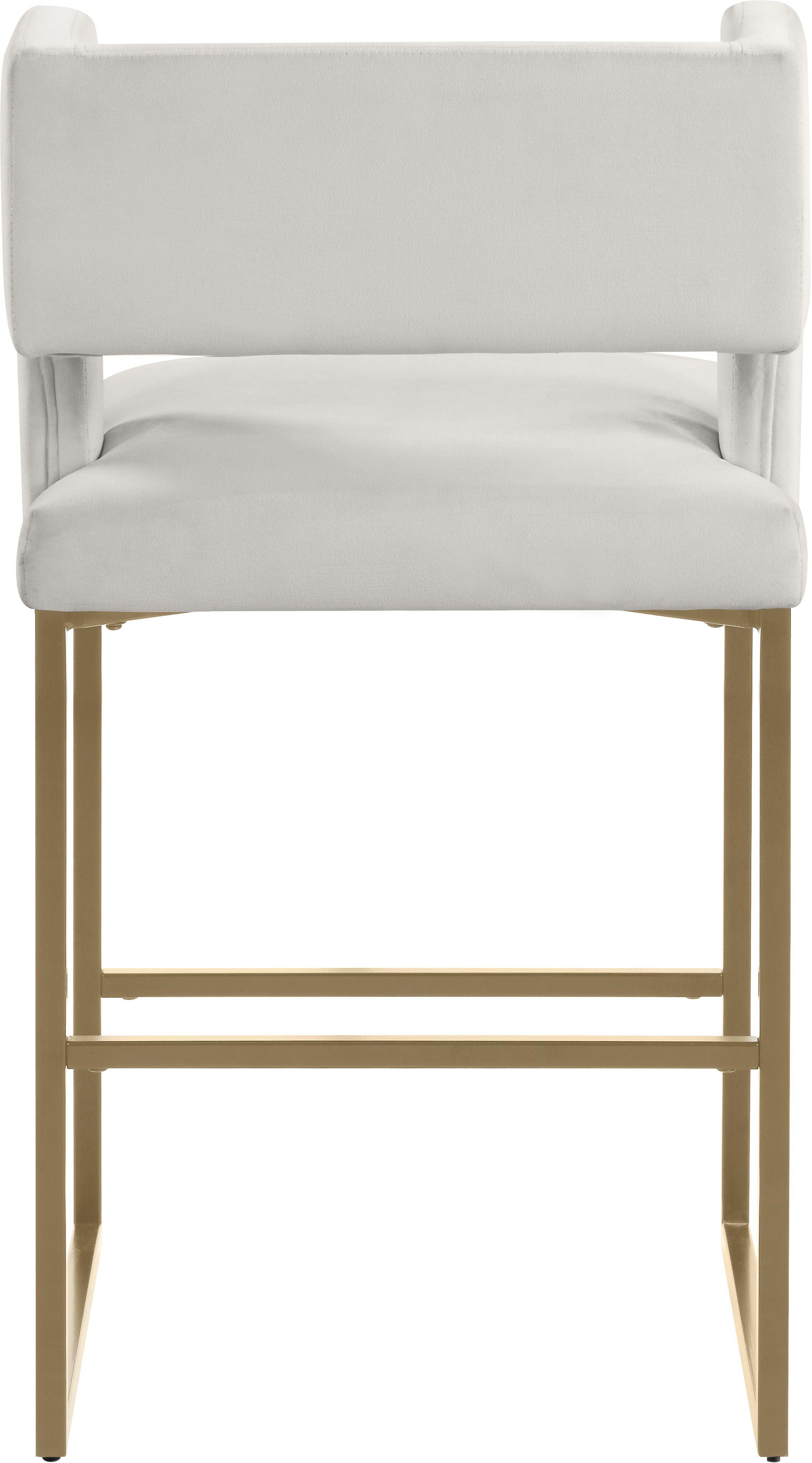 Meridian Furniture - Caleb - Counter Stool with Gold Legs (Set of 2) - 5th Avenue Furniture