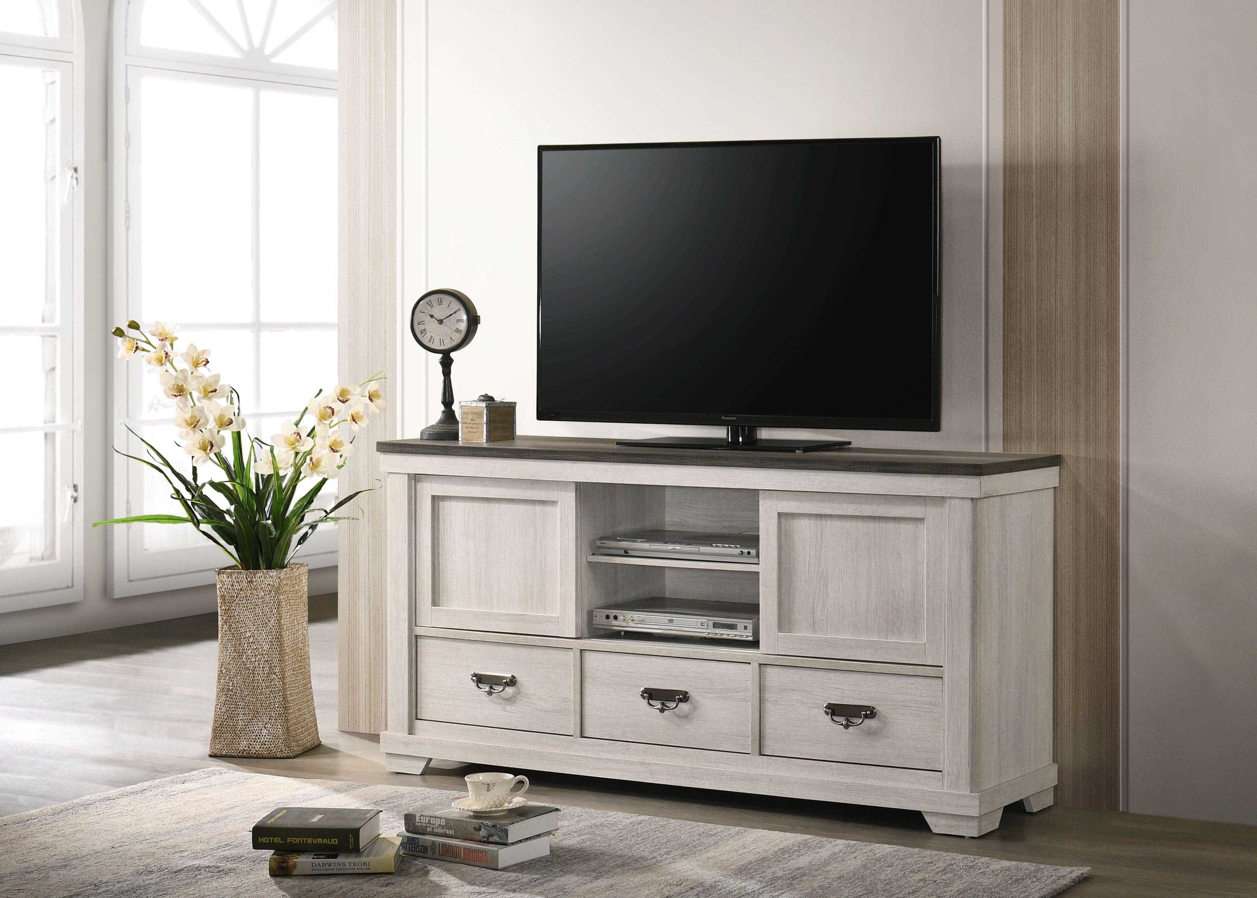 Crown Mark - Leighton - Tv Stand - White - 5th Avenue Furniture
