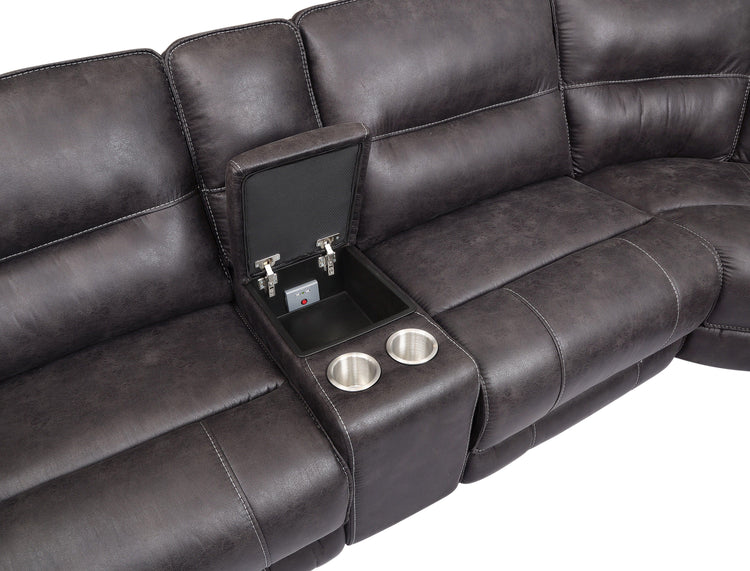 Steve Silver Furniture - Ogden - 5 Piece Sectional - Black - 5th Avenue Furniture