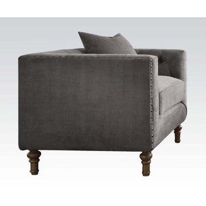 ACME - Sidonia - Chair - Gray Velvet - 5th Avenue Furniture