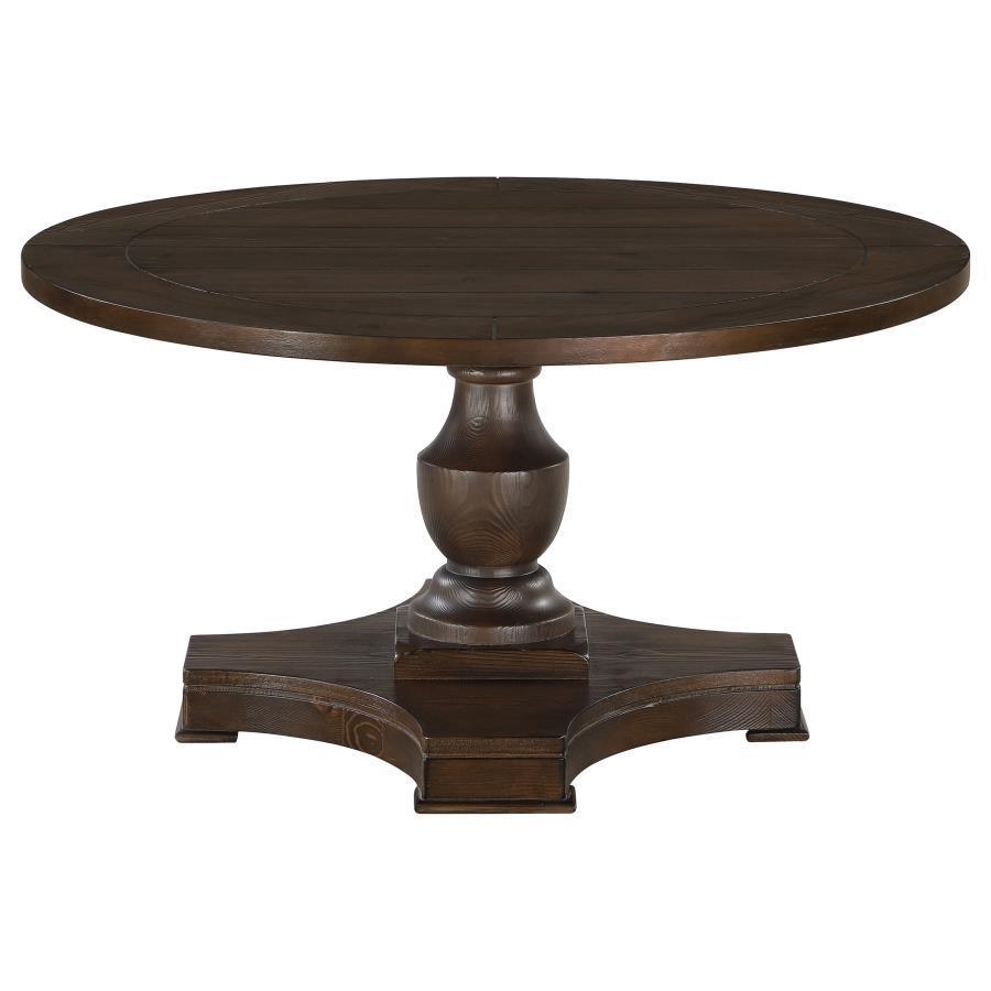 CoasterEssence - Morello - Round Coffee Table With Pedestal Base - Coffee - 5th Avenue Furniture