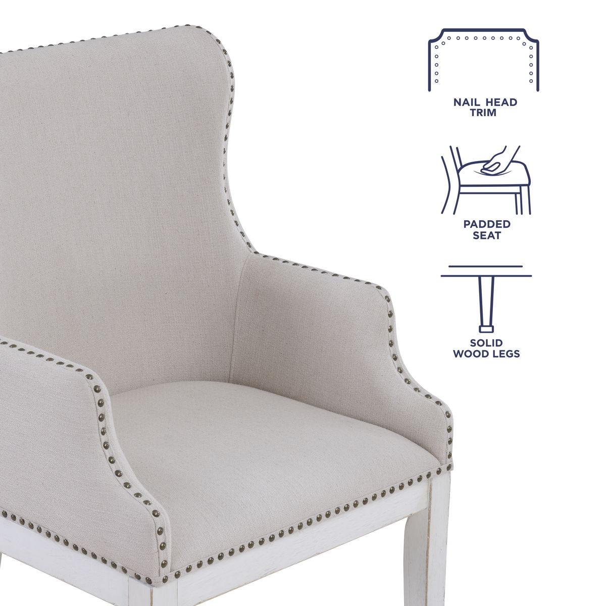 Steve Silver Furniture - Warren - Arm Chair (Set of 2) - White - 5th Avenue Furniture