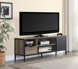 ACME - Nantan - TV Stand - Rustic Oak & Black Finish - 21" - 5th Avenue Furniture