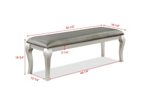 Crown Mark - Caldwell - Bench - Pearl Silver - 5th Avenue Furniture