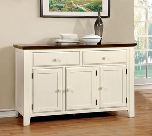 Furniture of America - Harrisburg - Server - Vintage White / Dark Oak - 5th Avenue Furniture