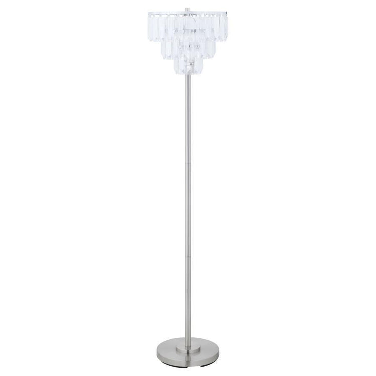 CoasterEveryday - Anya - Metal Base Floor Lamp - Chrome And Crystal - 5th Avenue Furniture