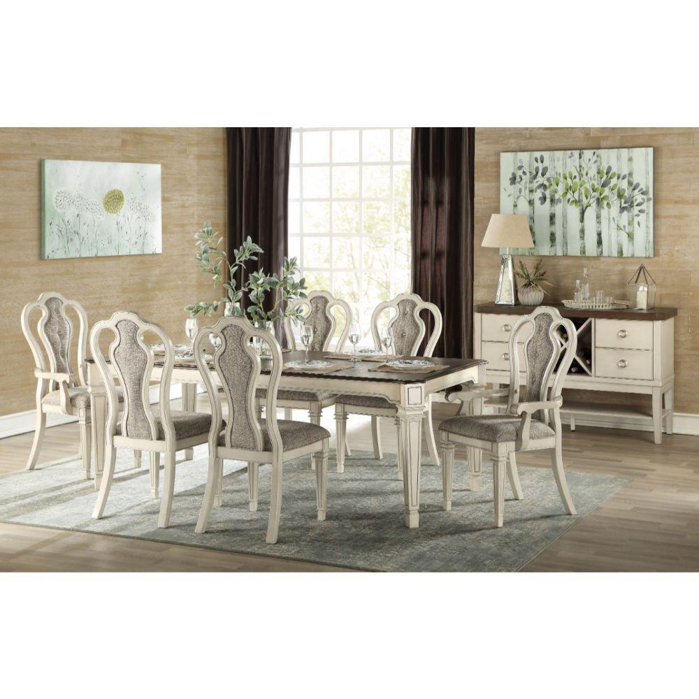 ACME - Kayley - Dining Table - Antique White & Dark Oak - 5th Avenue Furniture