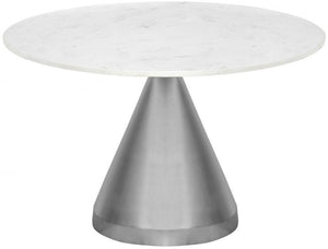 Meridian Furniture - Emery - Dining Table - White - Marble/Stone - 5th Avenue Furniture