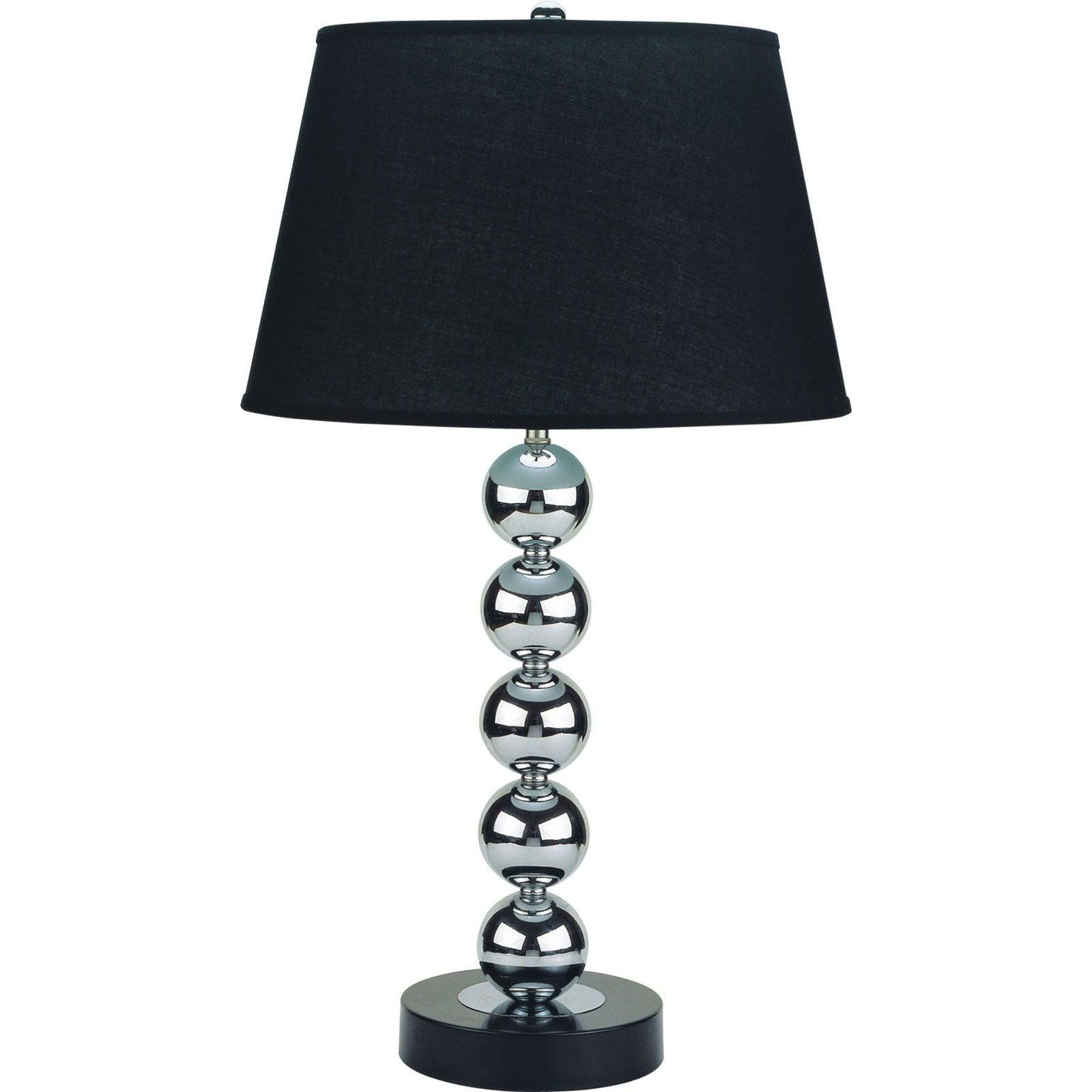 Furniture of America - Opal - Table Lamp (Set of 2) - Silver / Black - 5th Avenue Furniture