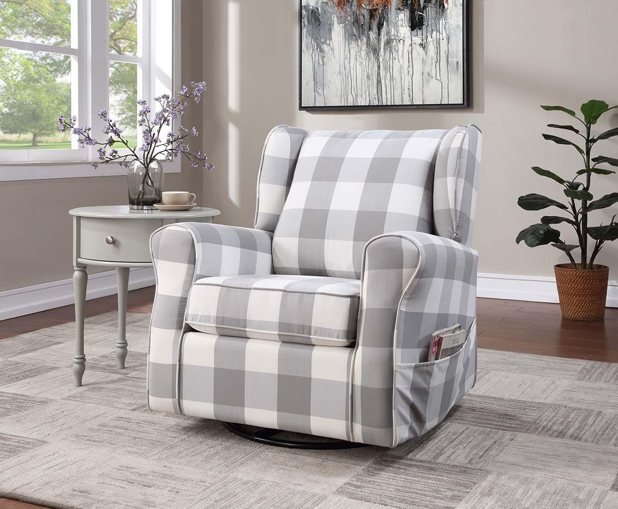ACME - Patli - Swivel Chair - Gray Fabric - 5th Avenue Furniture