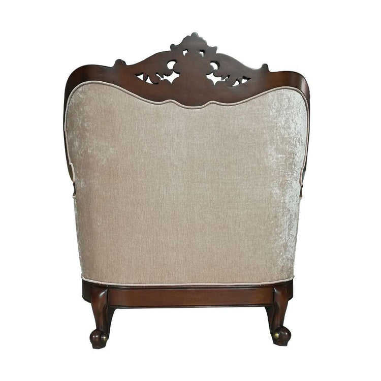 ACME - Devayne - Chair - Fabric & Dark Walnut - 5th Avenue Furniture