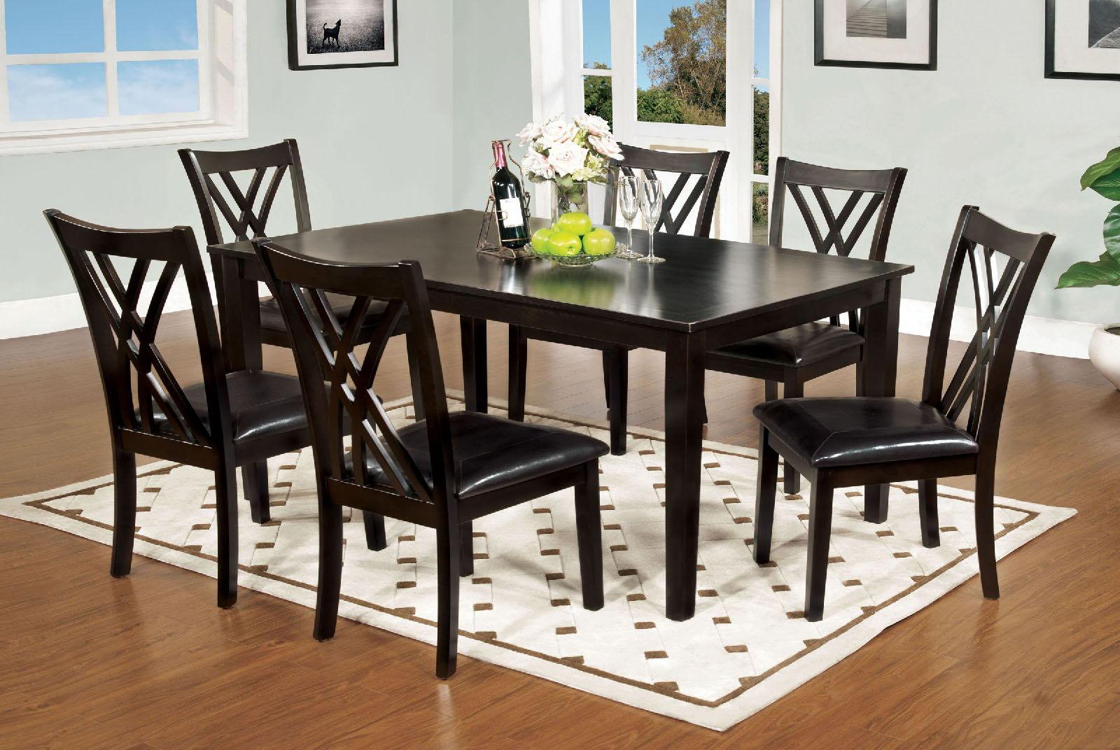 Furniture of America - Springhill - 7 Piece Dining Table Set - Espresso - 5th Avenue Furniture
