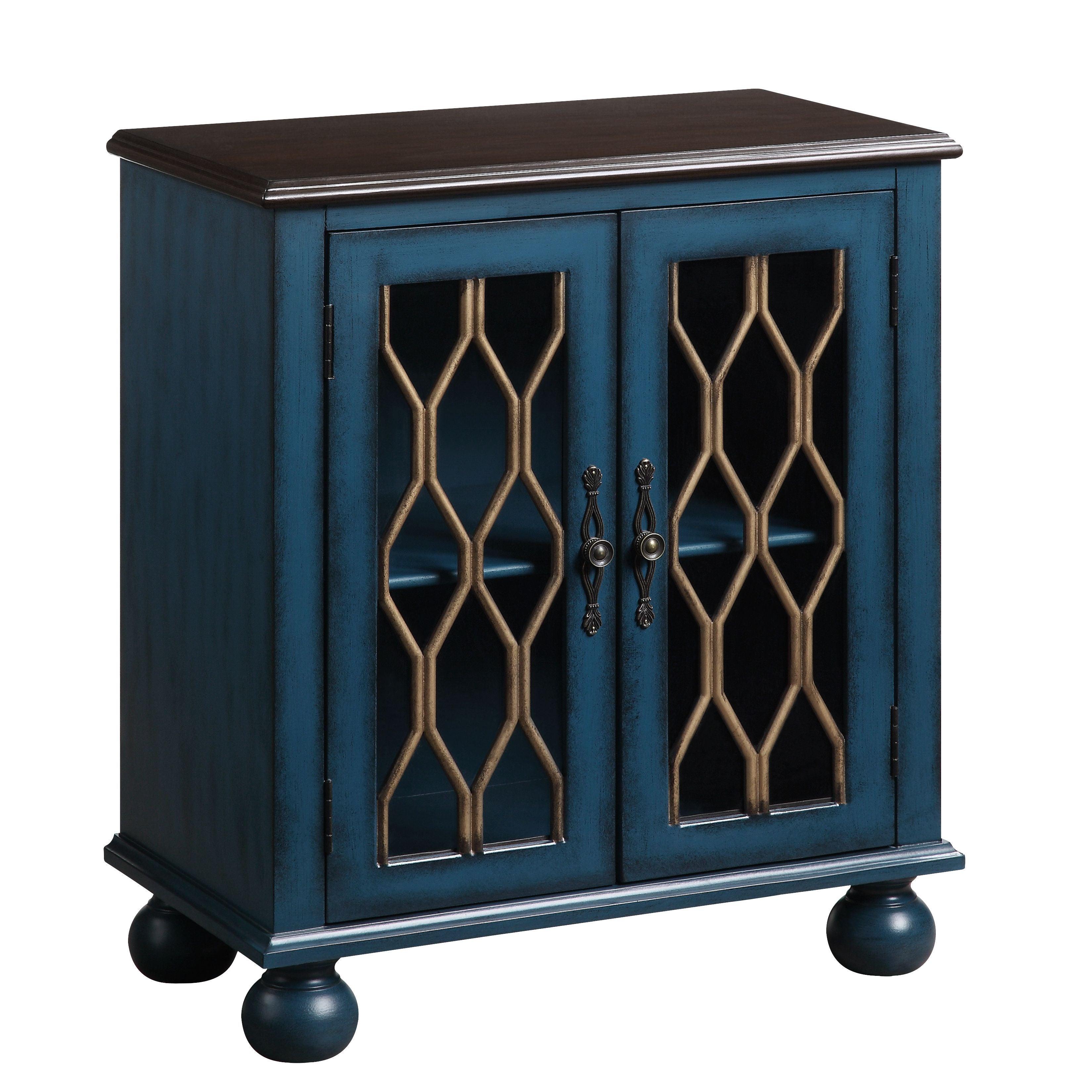ACME - Lassie - Accent Table - Antique Blue Finish - 5th Avenue Furniture