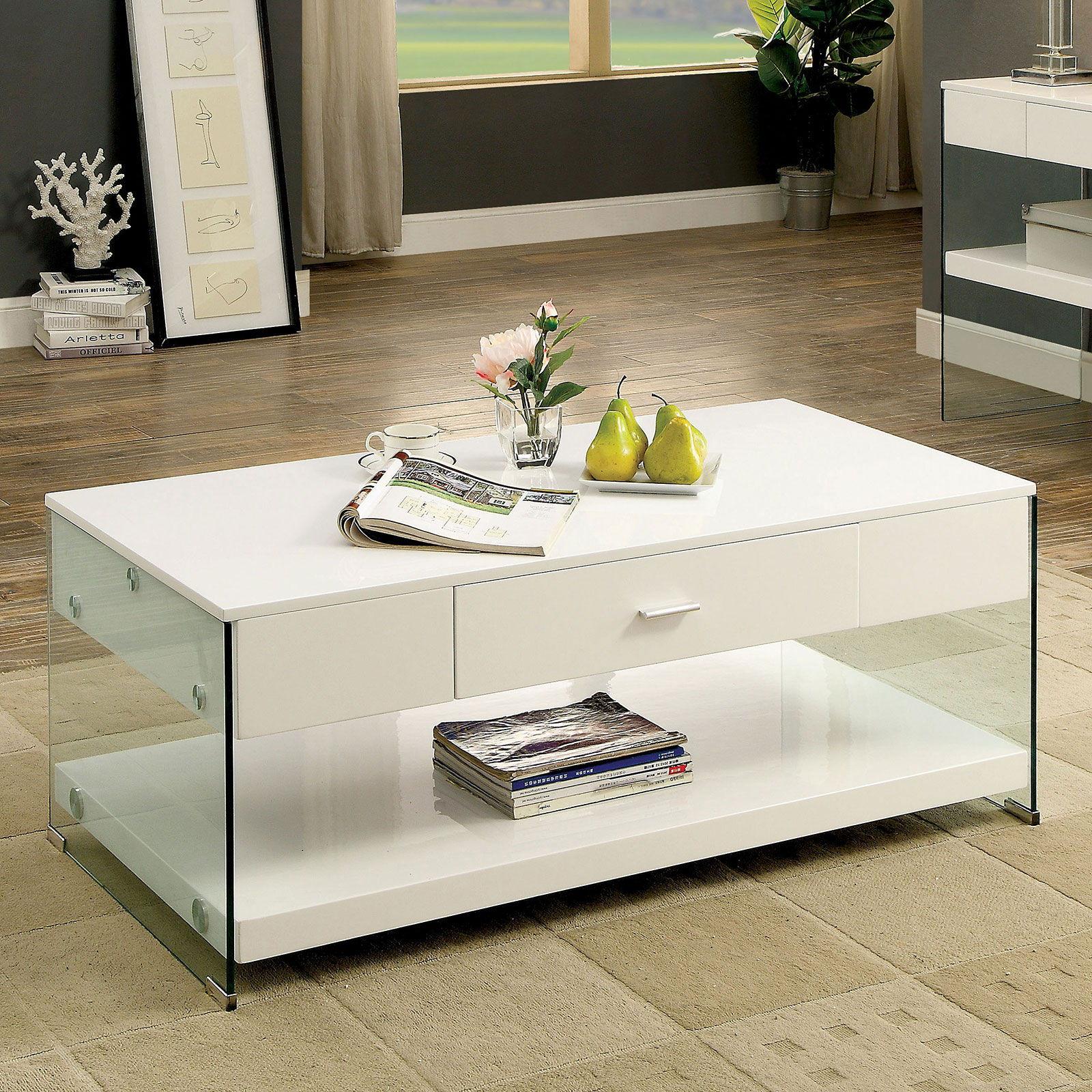 Furniture of America - Raya - Coffee Table - White - 5th Avenue Furniture