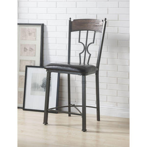 ACME - Lynlee - Counter Height Chair (Set of 2) - Espresso PU & Dark Bronze - 5th Avenue Furniture