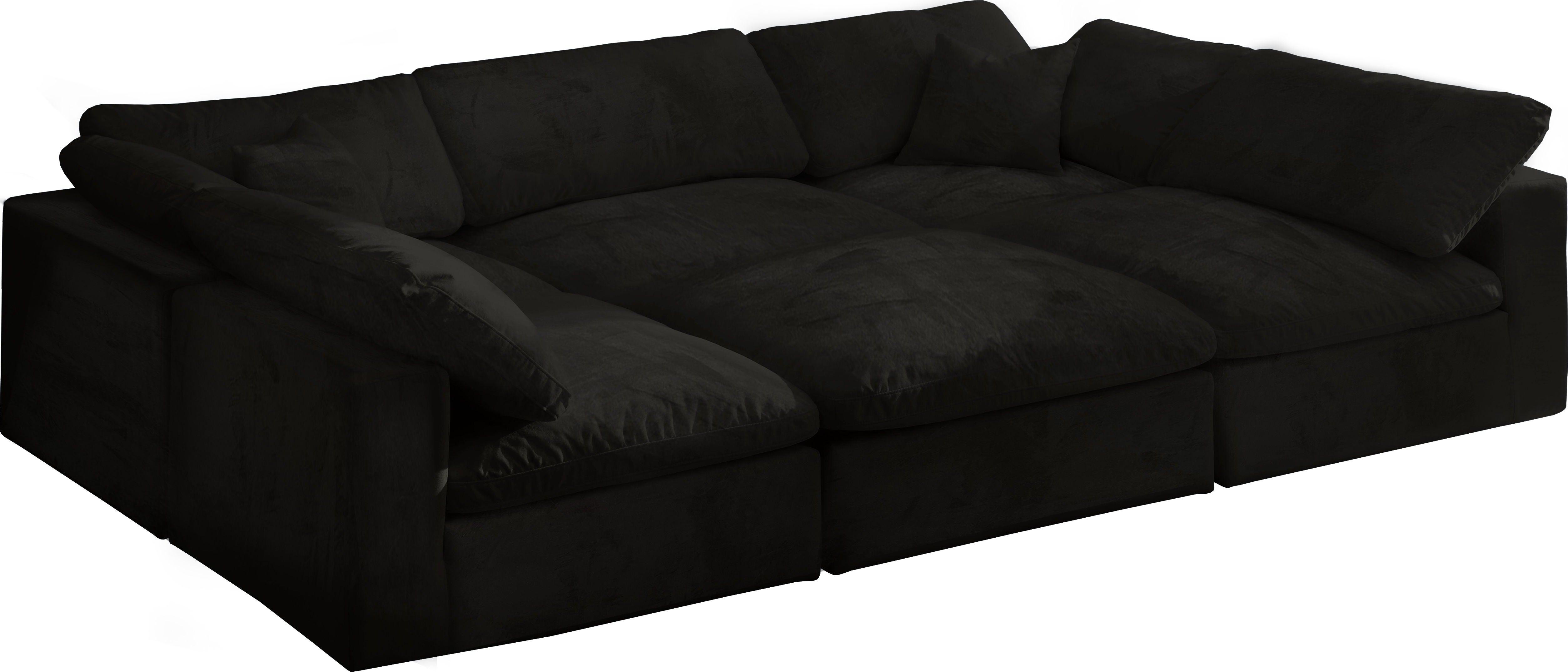 Meridian Furniture - Cozy - Modular Sectional Cloud - Black - 5th Avenue Furniture