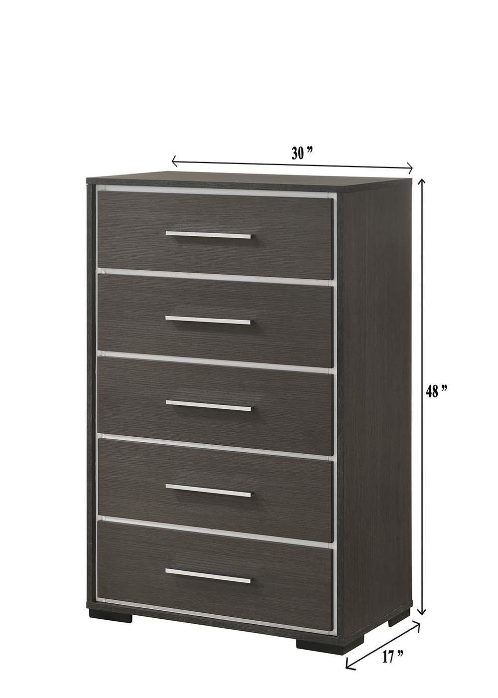 Crown Mark - Sharpe - Chest - Dark Gray - 5th Avenue Furniture