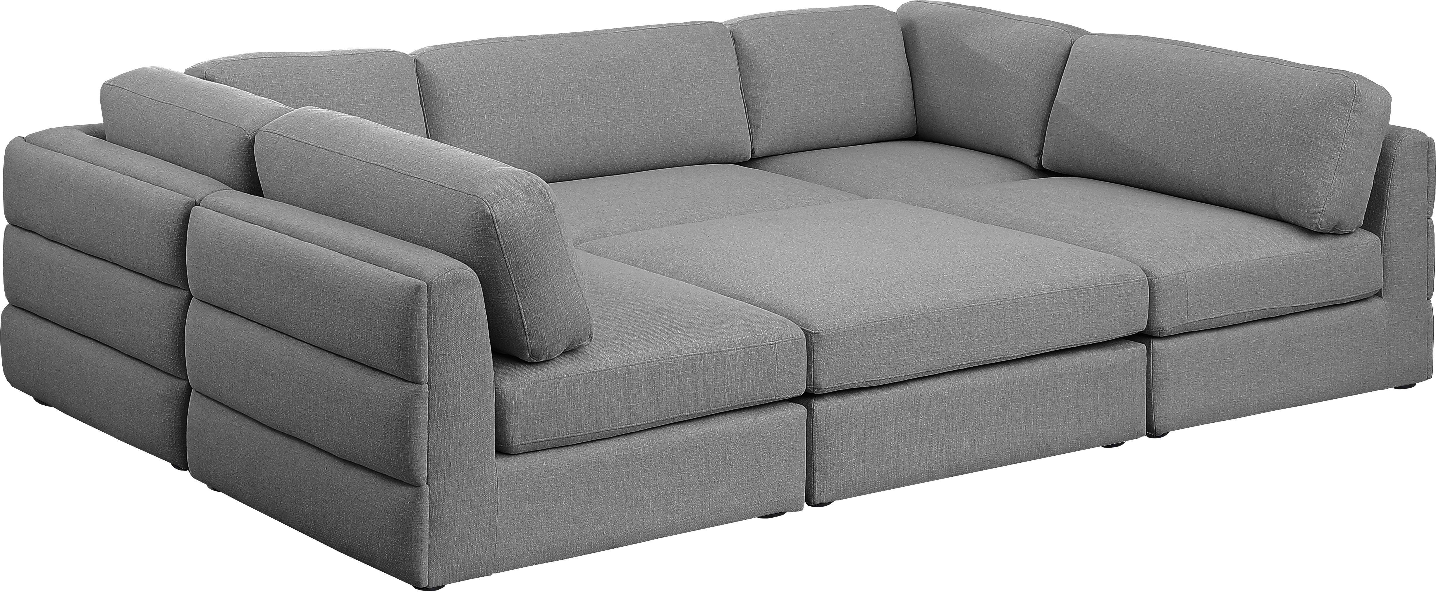 Meridian Furniture - Beckham - Modular Sectional 6 Piece - Gray - 5th Avenue Furniture