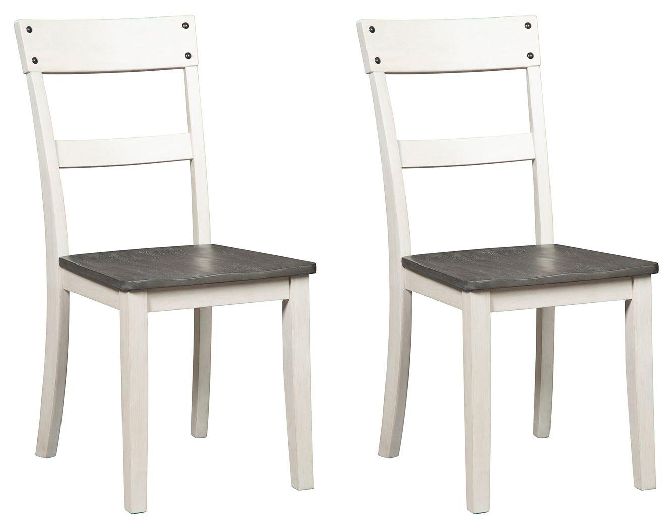 Signature Design by Ashley® - Nelling - White / Brown / Beige - Dining Room Side Chair (Set of 2) - 5th Avenue Furniture