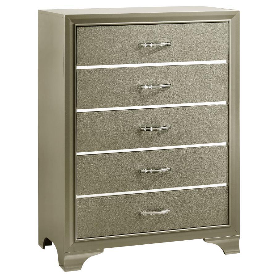 CoasterEveryday - Beaumont - 5-Drawer Rectangular Chest - Champagne - 5th Avenue Furniture