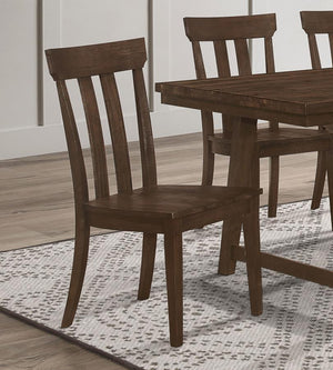 Coaster Fine Furniture - Reynolds - Slat Back Dining Side Chair - Brown Oak (Set of 2) - 5th Avenue Furniture