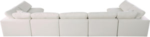 Meridian Furniture - Plush - Velvet Standart Comfort Modular Sectional 7 Piece - Cream - 5th Avenue Furniture