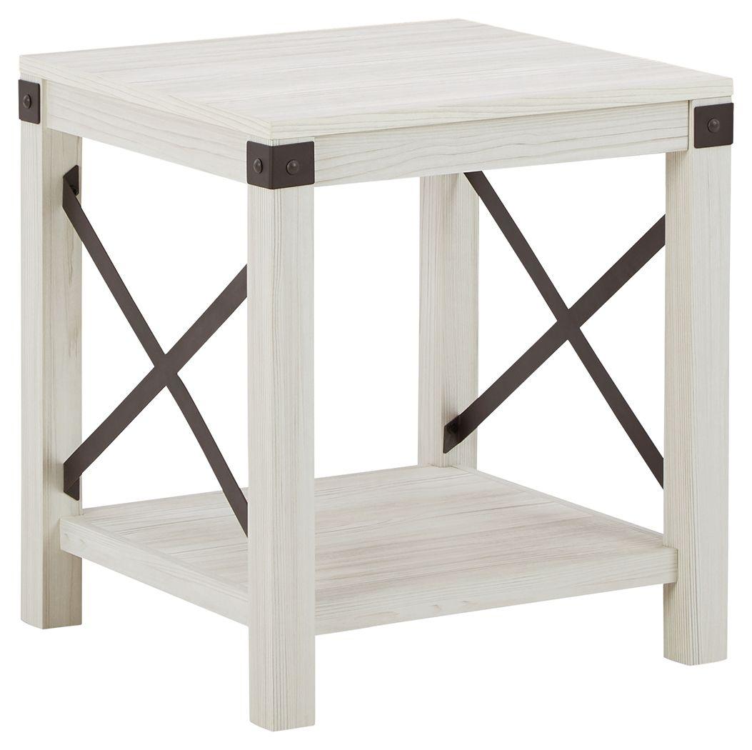 Signature Design by Ashley® - Bayflynn - Whitewash - Square End Table - 5th Avenue Furniture