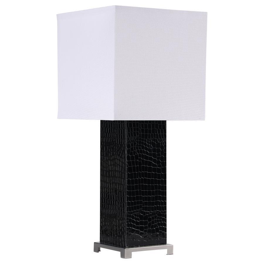 Coaster Fine Furniture - Bridle - Square Shade Bedside Table Lamp - Black - 5th Avenue Furniture