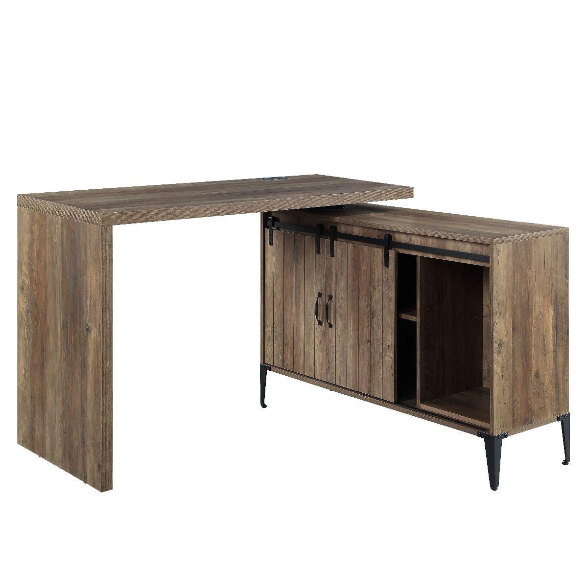 ACME - Zakwani - Writing Desk - Rustic Oak & Black Finish - 36" - 5th Avenue Furniture
